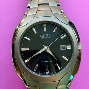 Citizen Eco-Drive Black and Silver Watch